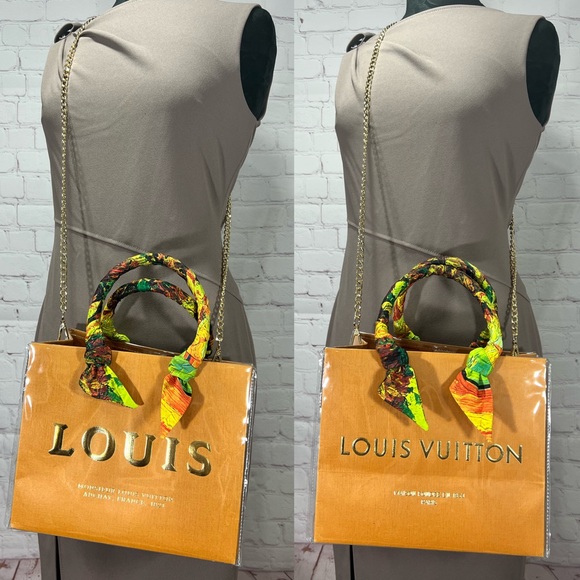 Authentic LOUIS VUITTON gift bag Upcycled into a sustainably fashionable bag